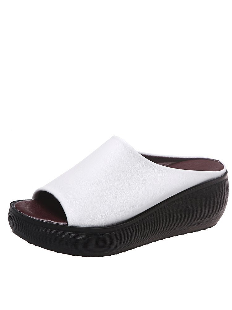 Women's Elowen Peep-Toe Platform Wedge Slide Sandals - Elevated Summer Comfort Slides (US 4-11)