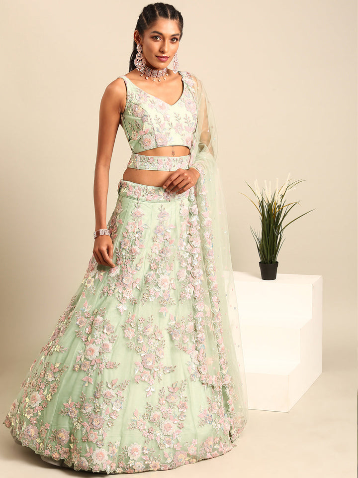 Heavy Zarkans Embroidered Net Stitched Bridal Lehenga choli