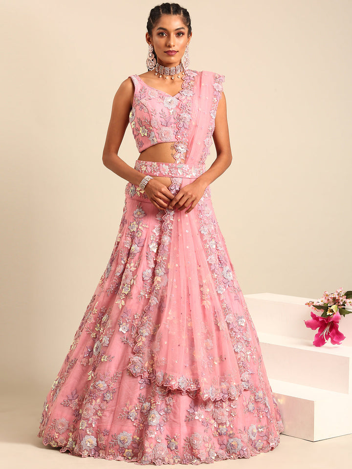 Heavy Zarkans Embroidered Net Stitched Bridal Lehenga choli