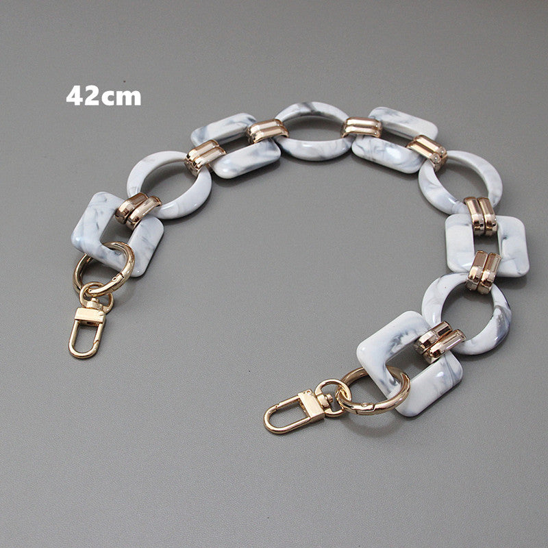 Ounamei Retro Colorblock Acrylic Chain Strap