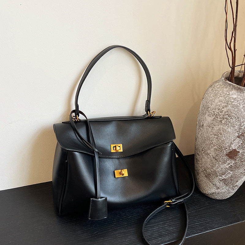 Women's Modern French Tote Bag – Lightweight Structured Purse with Hidden Zip Pockets