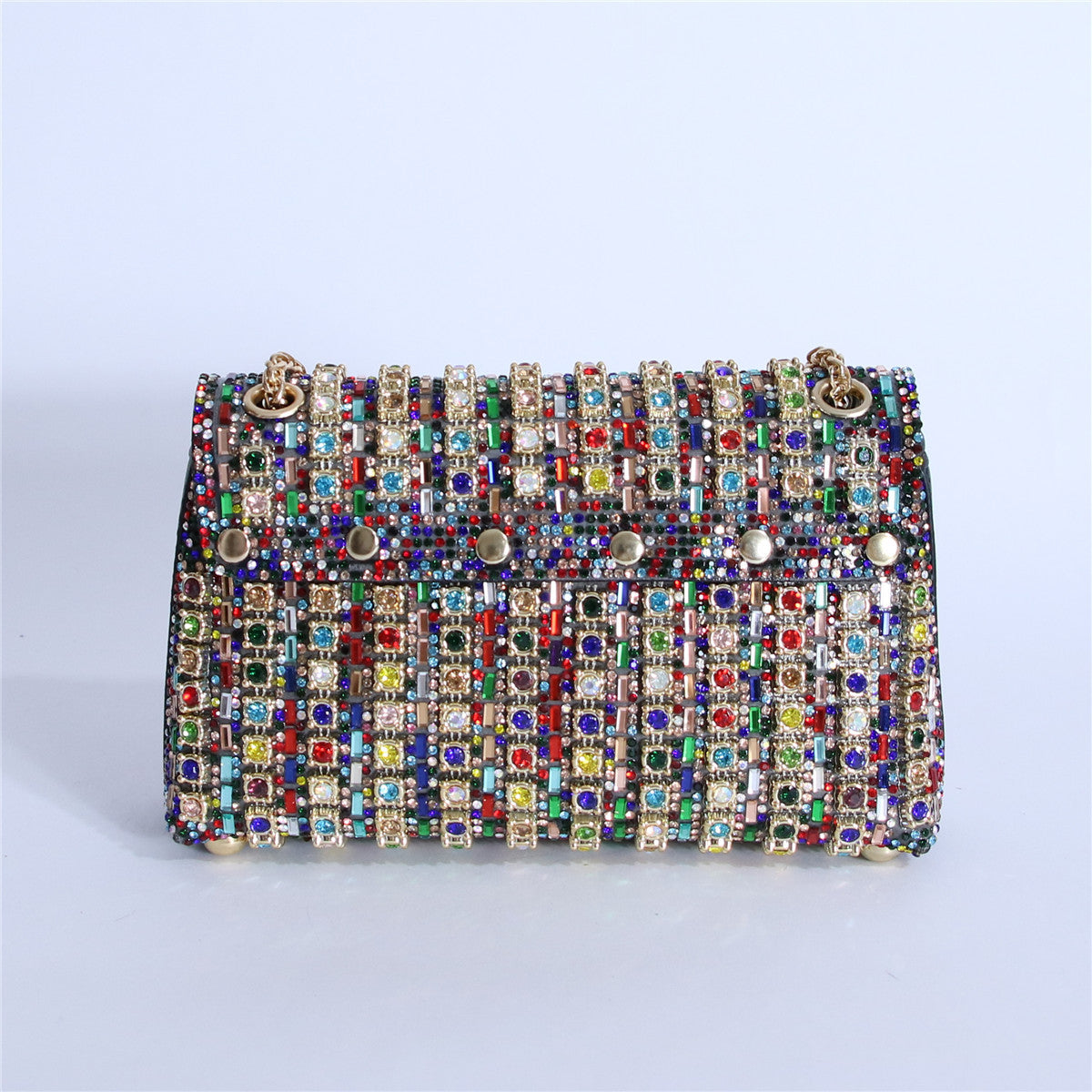 Women's Crystal-Embellished Evening Clutch – Women’s Adjustable Chain Strap Shoulder Bag for Galas, Parties & Luxury Events