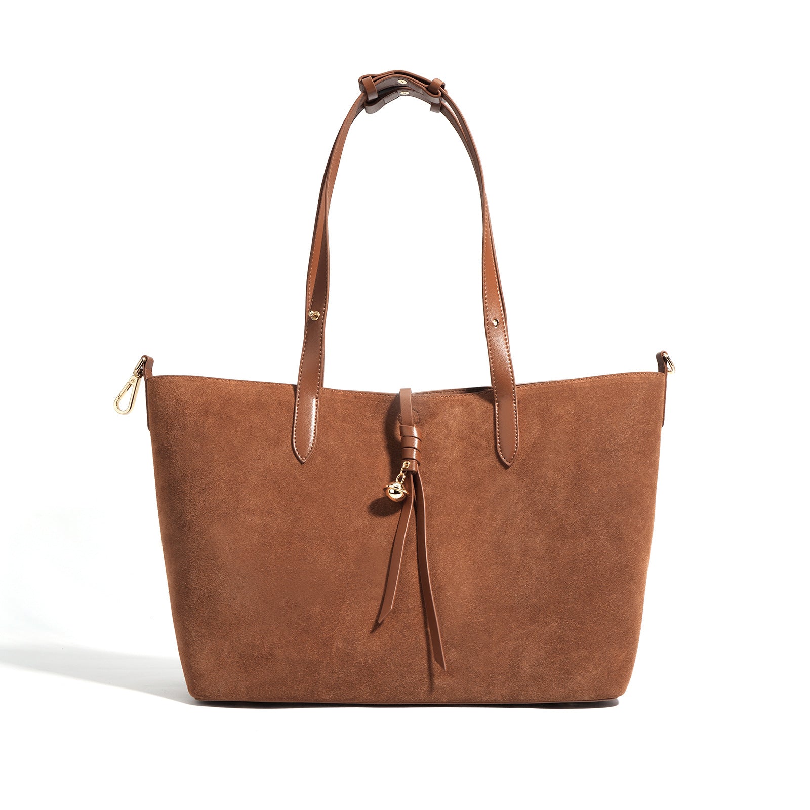 Ounamei Genuine Leather Suede Tote Bucket Bag for Women | Large Capacity Retro Shoulder & Handbag, Elegant Autumn Winter Design