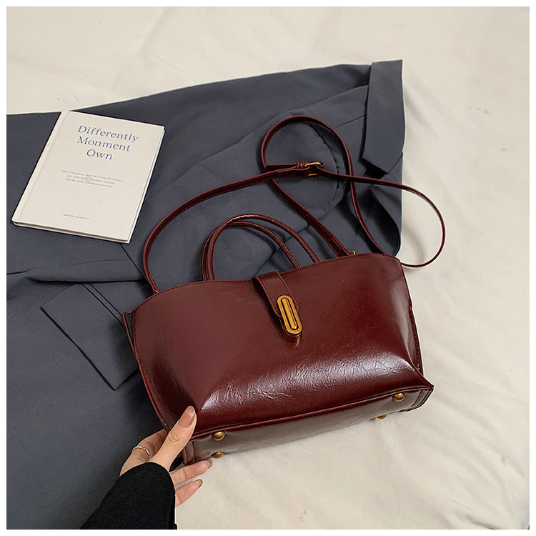 Women's Polished Commuter Tote - Textured Leather Convertible Work Bag | Spacious Crossbody to Handheld Carryall for Professionals