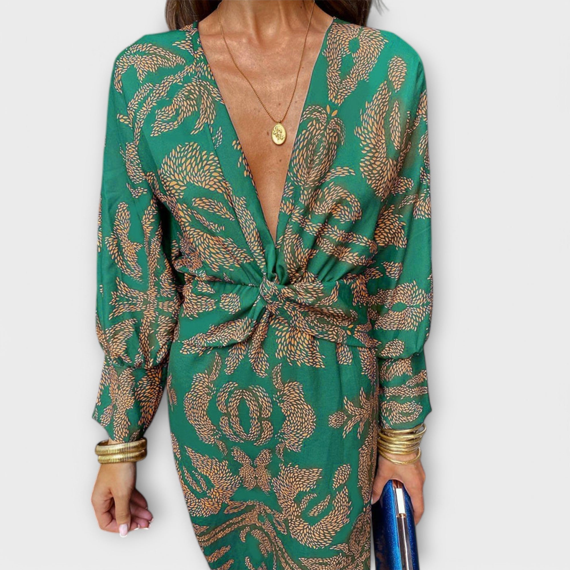 Oriana - Elegante jurk met lange mouwen  - By Qivii