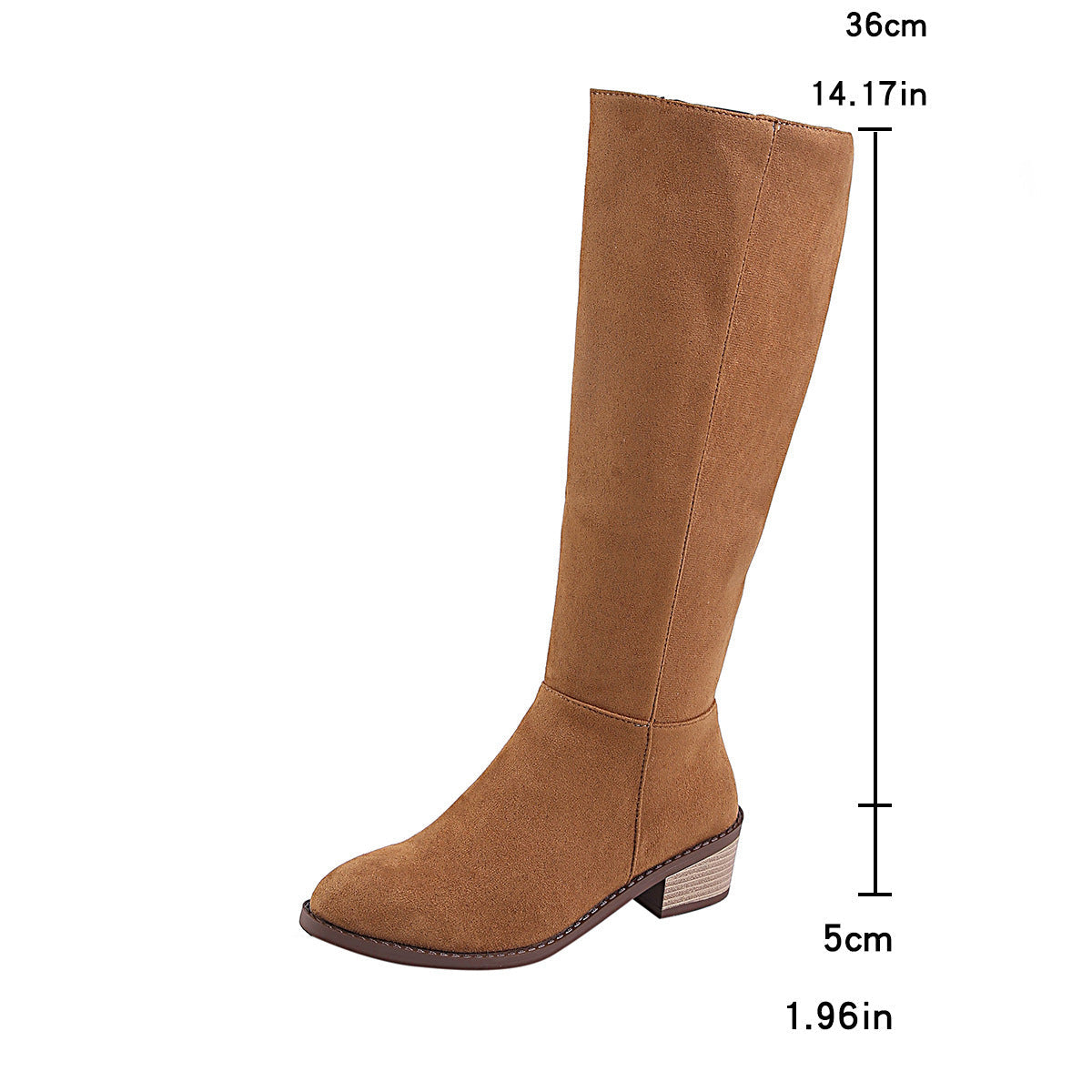 Women's Hollis Vintage Riding Boots - Knee-High Suede Boots with Side Zip & Block Heel (US 5-10.5)