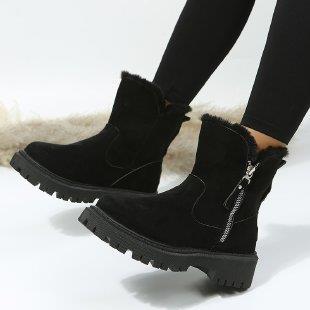 Women's Snowdrop Boots - Plush Lined Side Zip Ankle Boots (US 4-10.5)