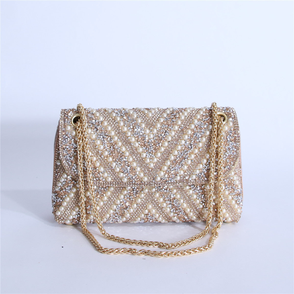 Women's Moonrise Pearl Clutch - Convertible Chain Evening Bag for Galas & Soirées