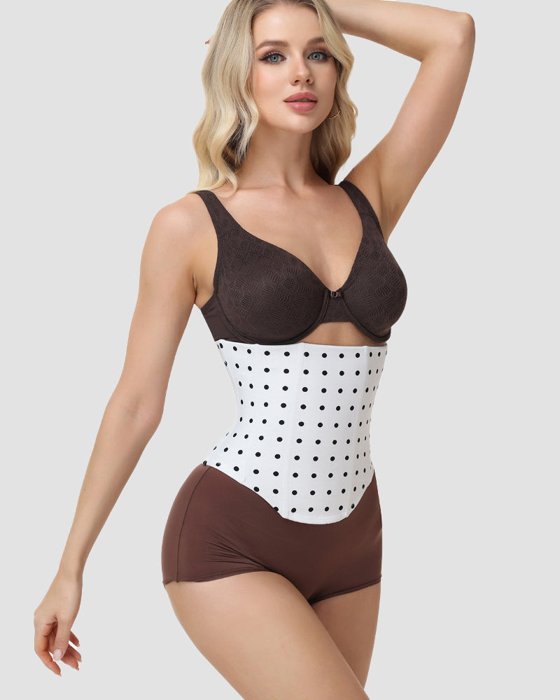 Polka Dot Lace-Up Back Hourglass Waist Corset