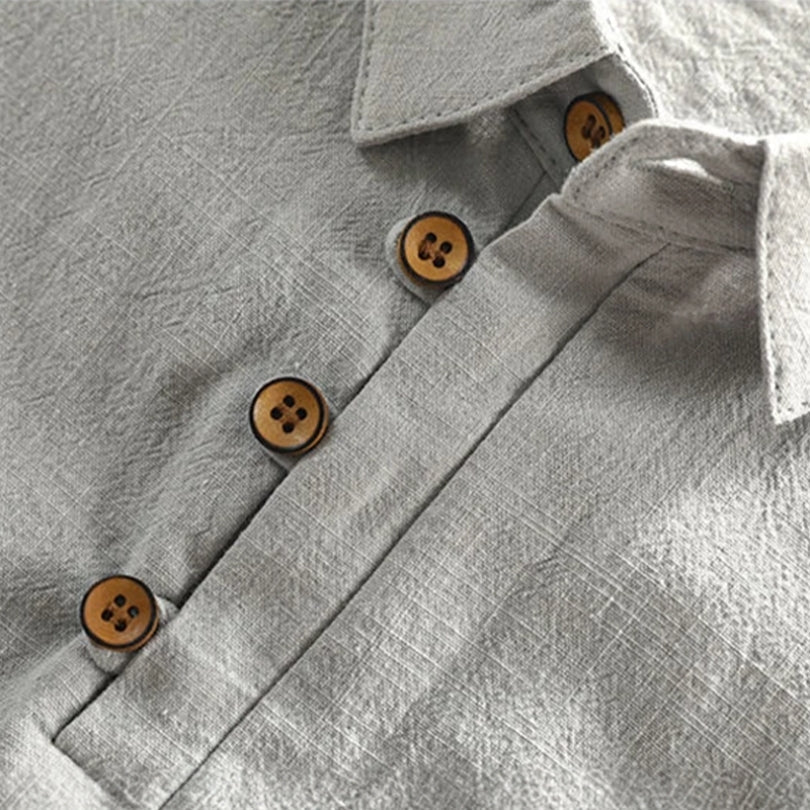 Genji - Heren Korte Mouwen Shirt in Japanse Stijl  - By Qivii