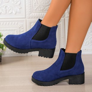 Women's London Fog Chelsea - Royal Blue Suede Platform Ankle Boots (US 4-10)