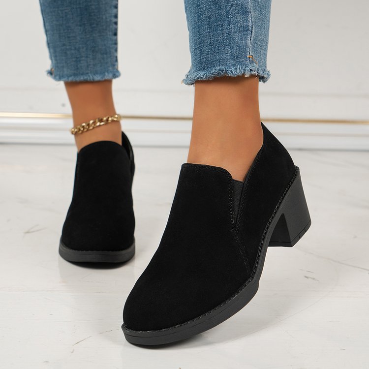 Women's London Slip-On Loafer - Mid Heel Professional Deep Vamp Flat (US 4-10.5)