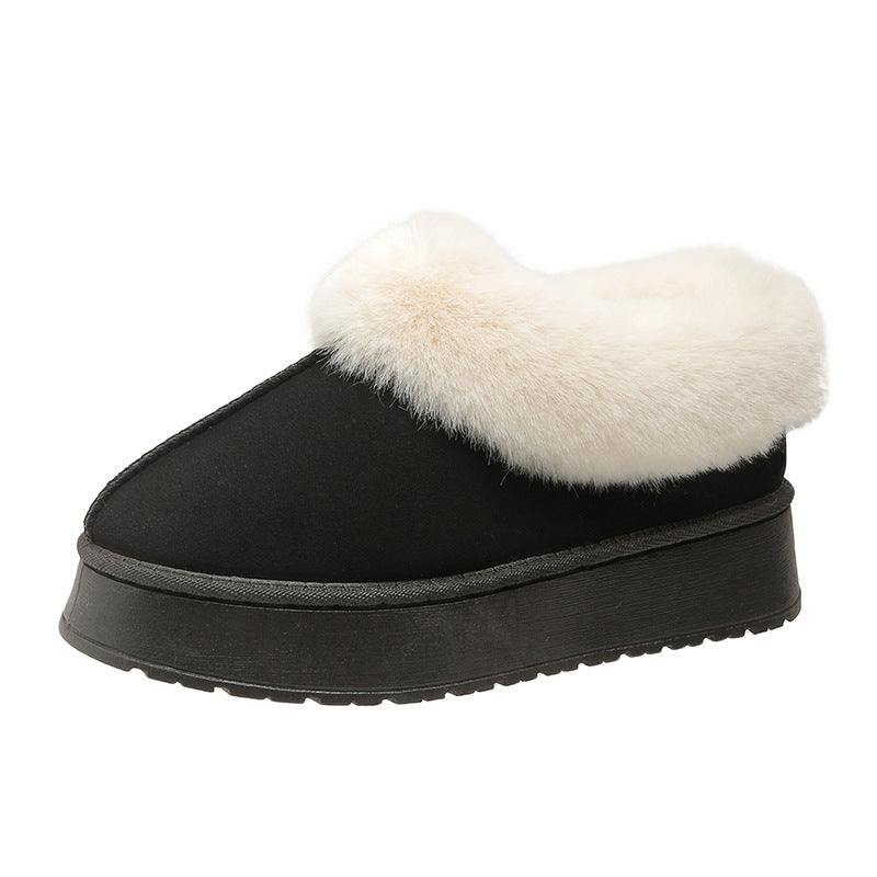 Women's Poppy Cozy Platform Boots - Plush Faux Fur Cuff Slip-On Winter Booties (US 5-10.5)