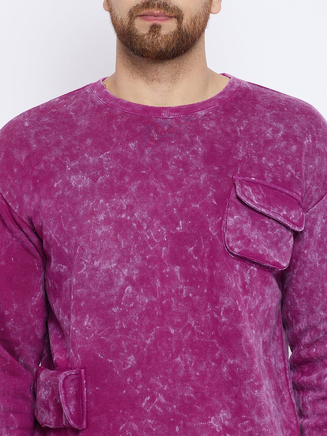 Magenta Washed Oversized Sweatshirt