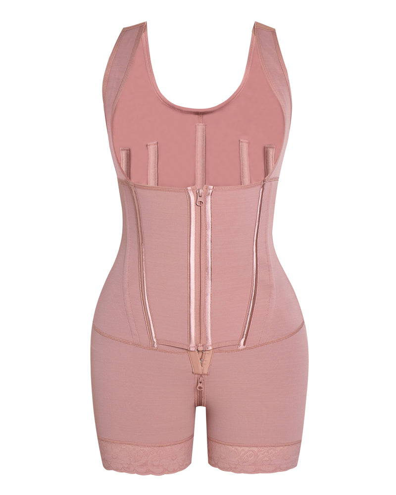 Shapshe® High compression Front Zipper Mid Thigh Shapewear  - By Qivii
