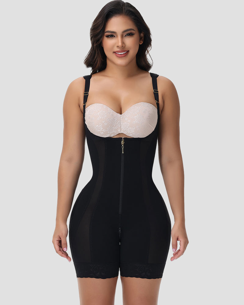 Shapshe® Tummy Control Open Chest Faja with Adjustable Shoulder Straps  - By Qivii
