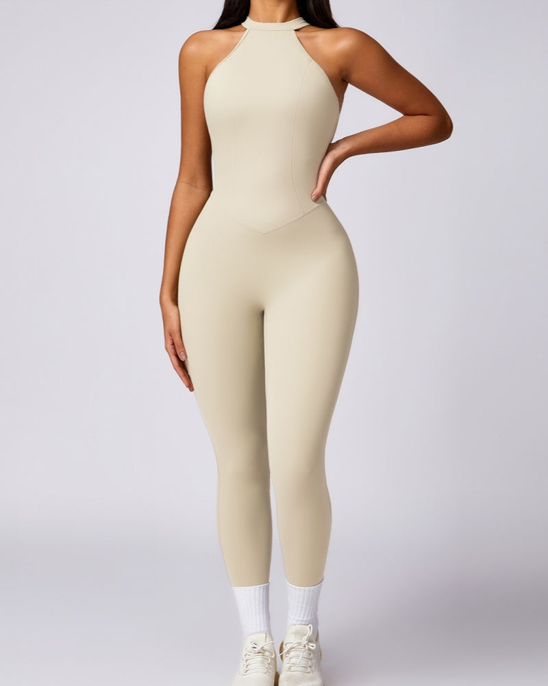Peach Hip-lifting and Beautiful Back Quick-drying Yoga Jumpsuit  - By Qivii