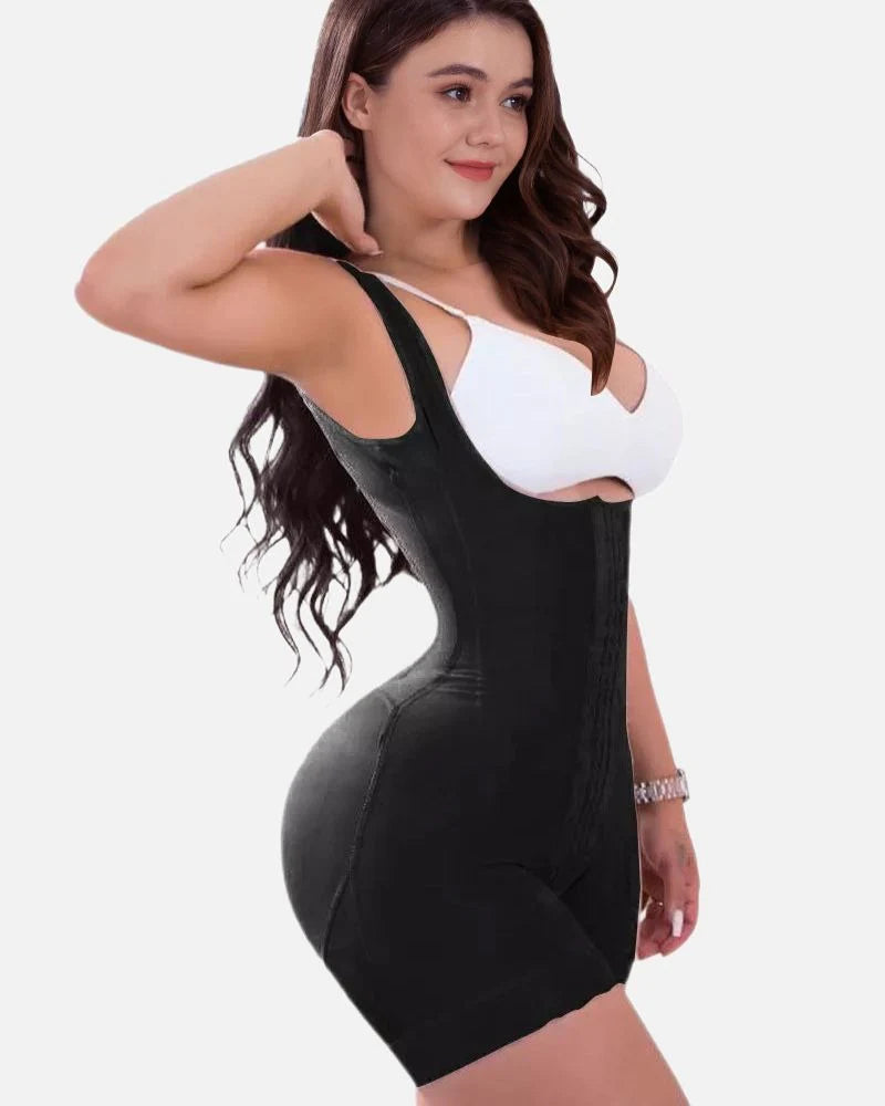 Shapshe® Firm Compression Tummy Control Shapewear Adjustable Bodysuit Hook and Eye Closure  - By Qivii