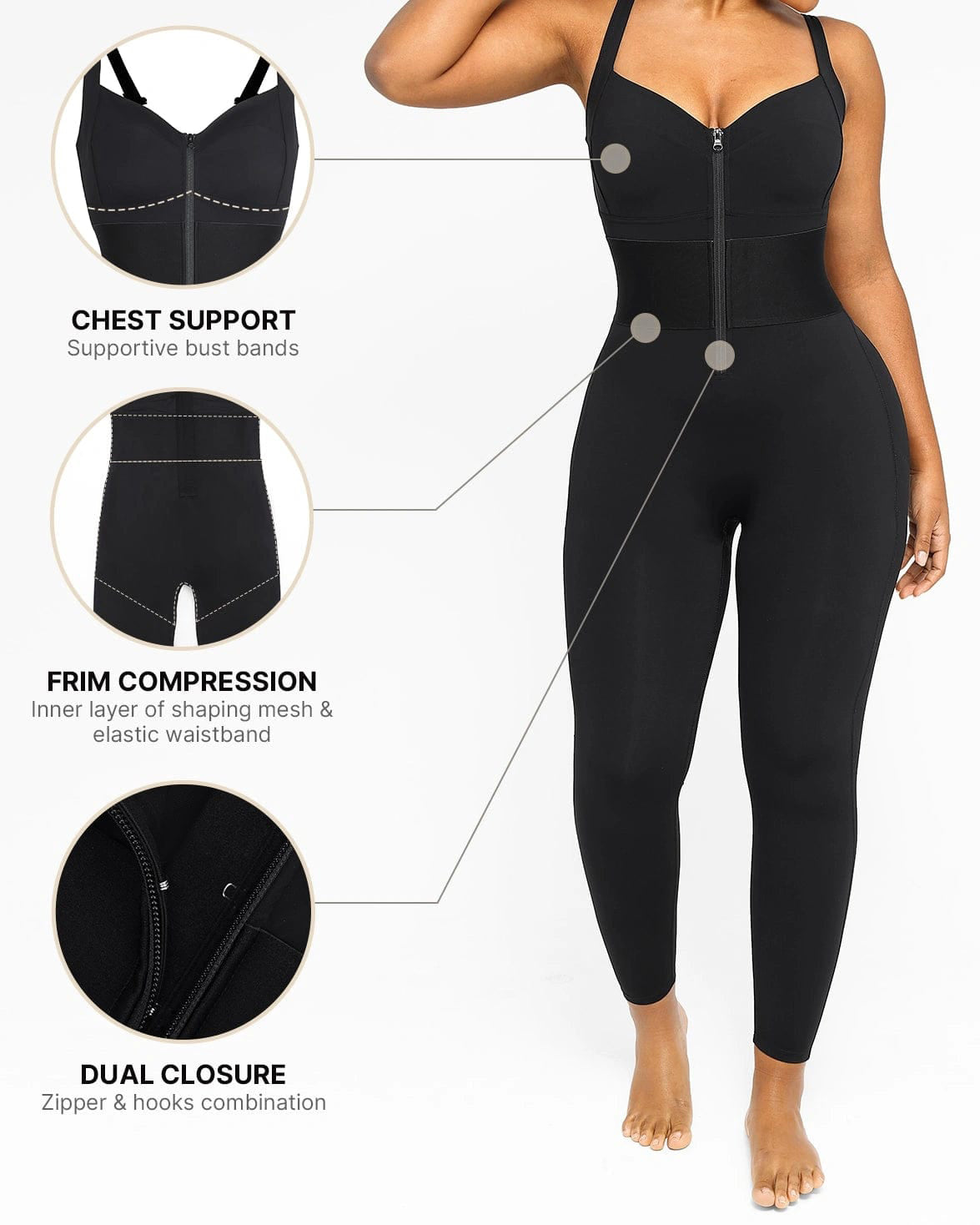 Shapshe® Women's Sleeveless Jumpsuit Tummy Control One Piece Waistband Bodycon Yoga Romper  - By Qivii
