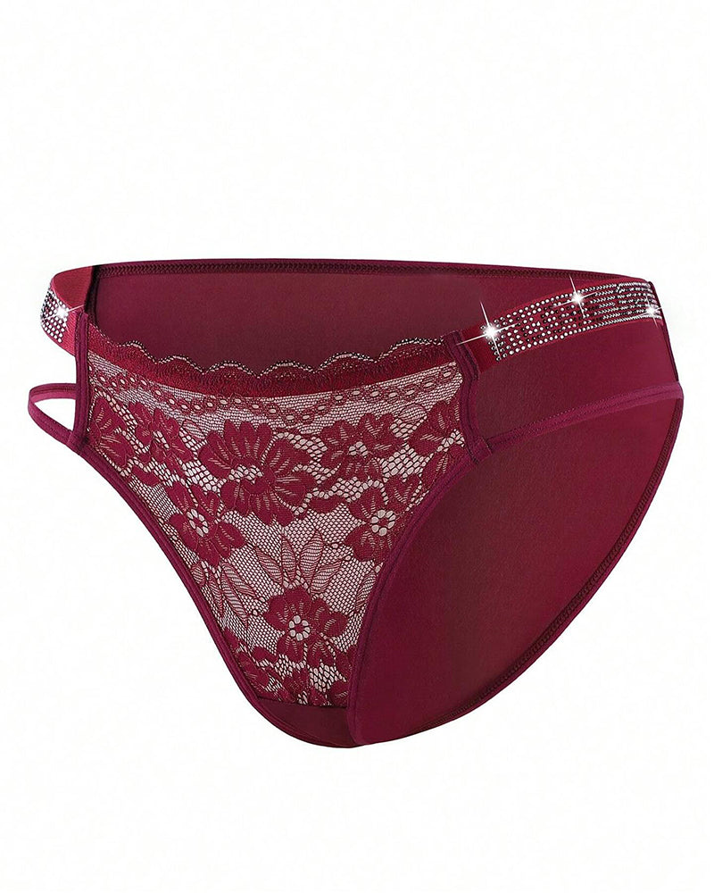 Women's Sexy Low Waist Cut Out Lace Comfort Panties  - By Qivii