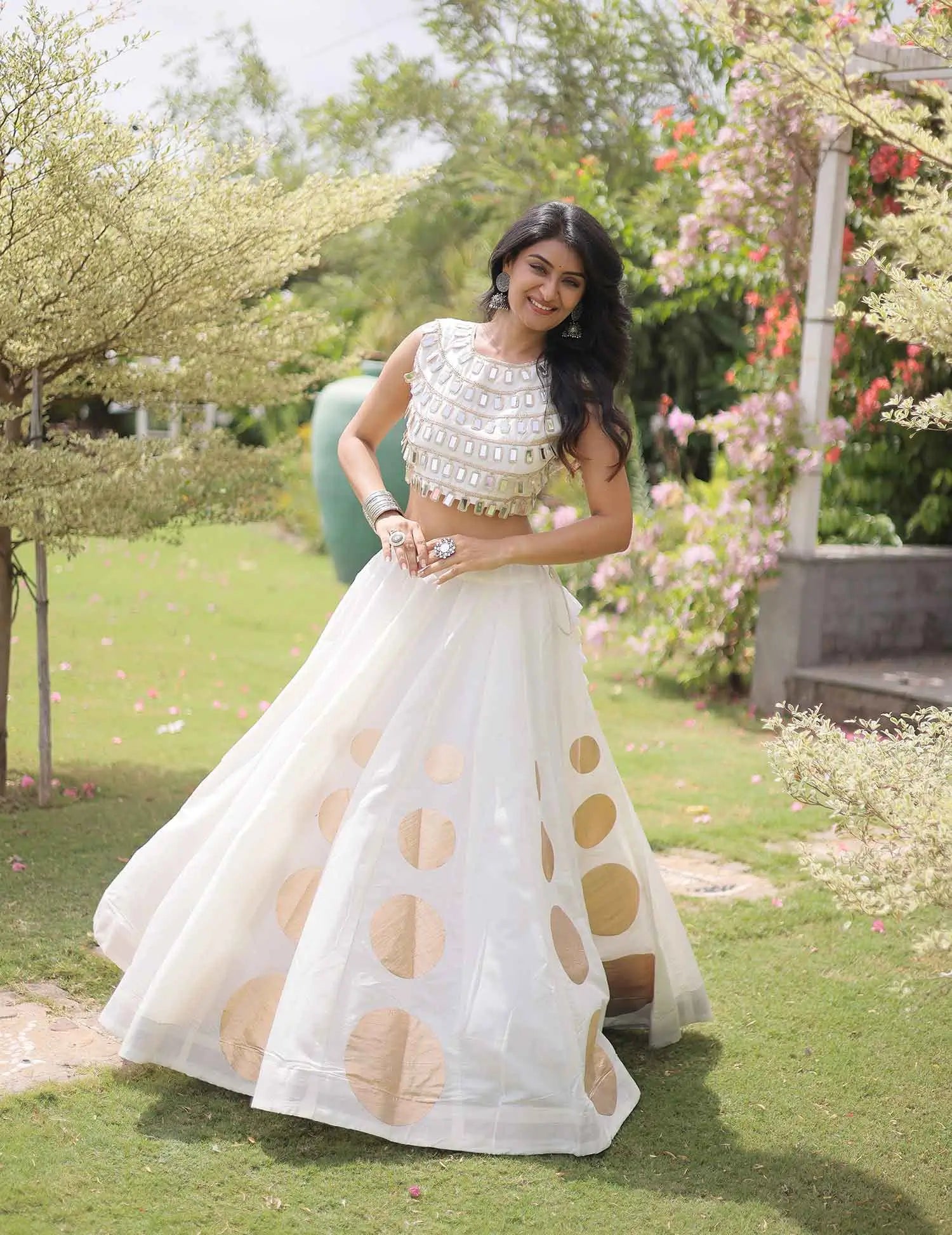 White Designer Navaratri Lehenga Choli