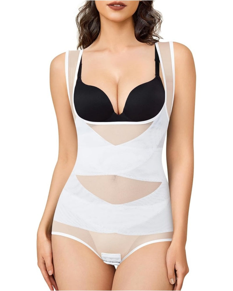 Mesh Seamless Waist Slimmer Corset Butt Shaping Shapewear Bodysuit  - By Qivii
