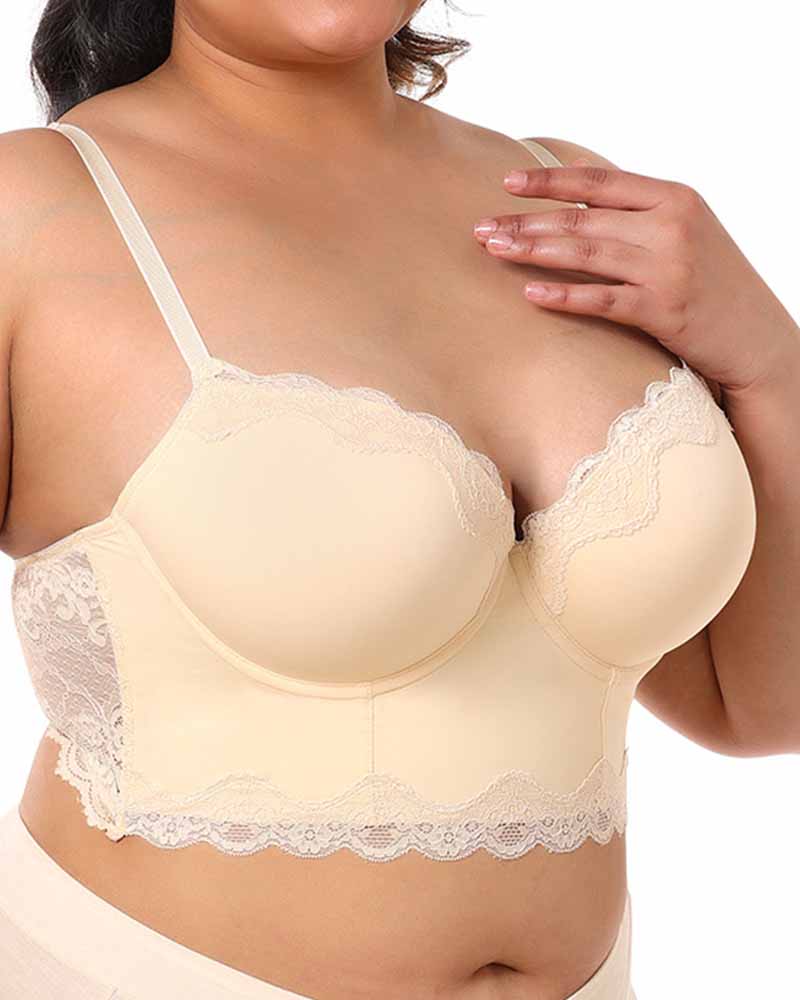 High Support Body Sculpting Lace Back Bra  - By Qivii
