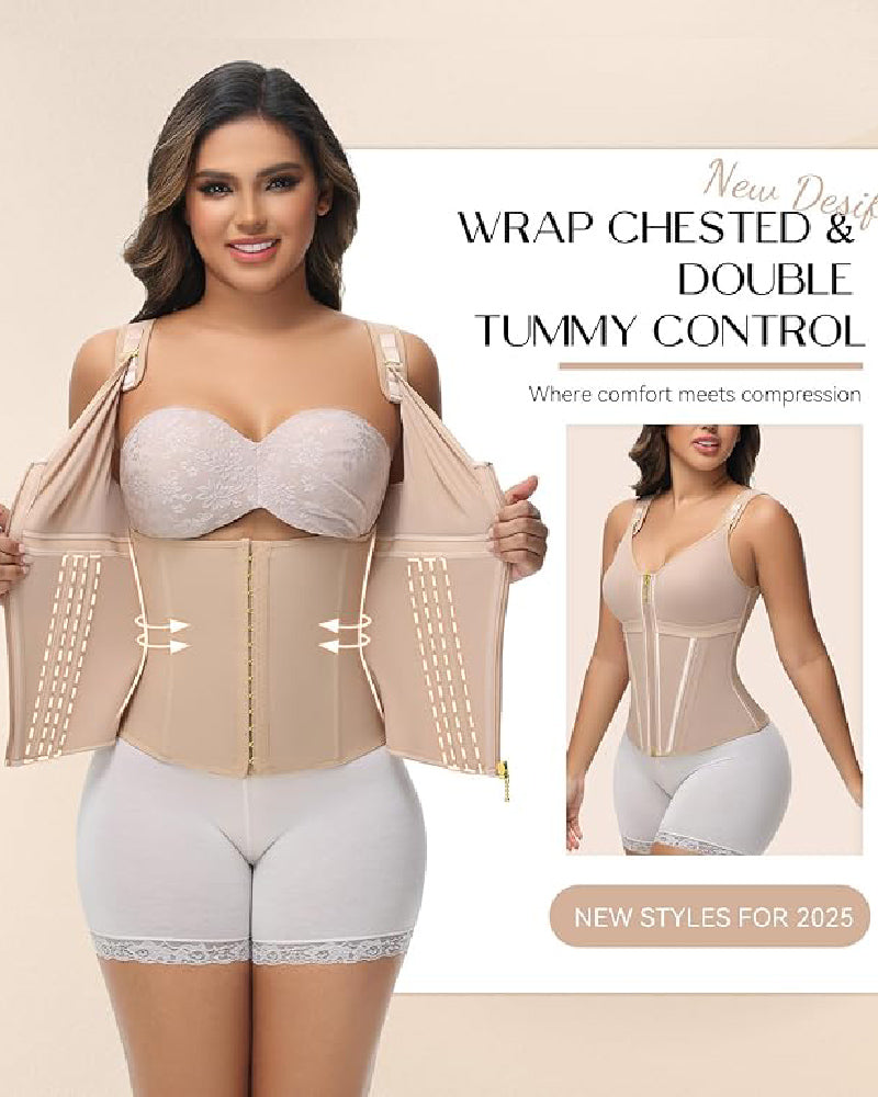 Shapshe® Fajas Colombianas Zip Front Steel Bone Tummy Control Waist Trainer