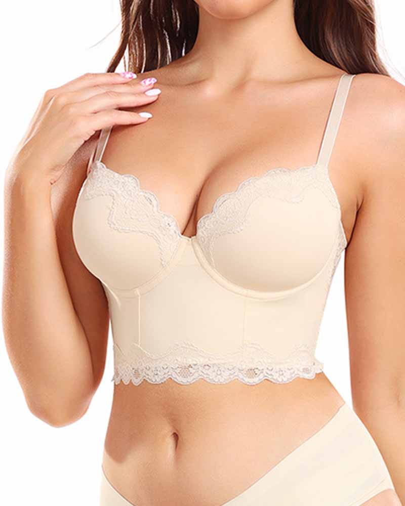 High Support Body Sculpting Lace Back Bra  - By Qivii
