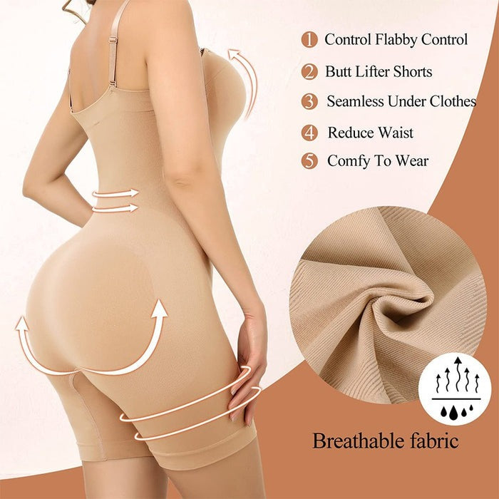 Slimming Sleeveless Bodysuit With Removable Shoulder Strap  - By Qivii