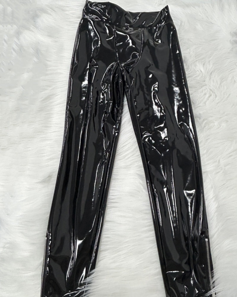 Shapshe® PU Leather Mirror New Slim Tight Leather Pants for Women Fashionable and Versatile  - By Qivii