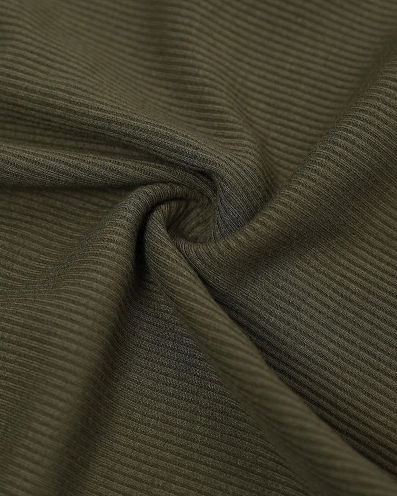 Round Neck Ribbed Tank Top Built In with Bra Padded  - By Qivii