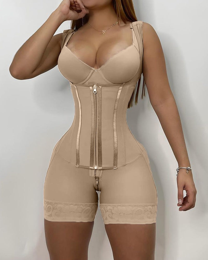 Shapshe® High compression Front Zipper Mid Thigh Shapewear  - By Qivii