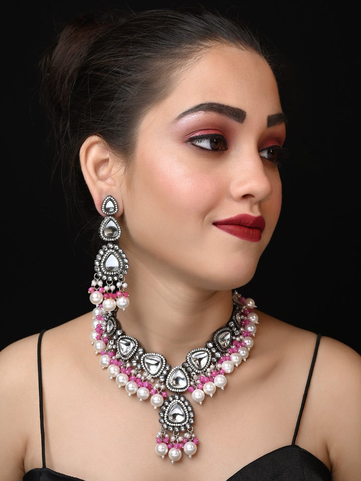 Poornima Pink Kundan Necklace Set