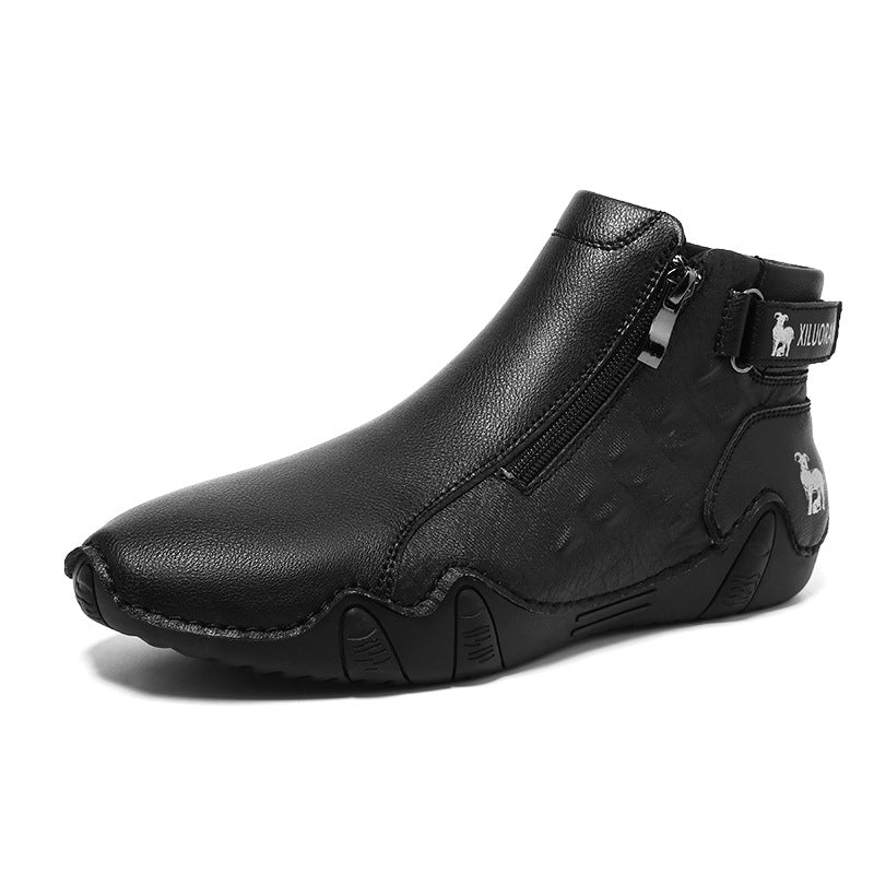 TrailFlex Pro Men's Boots Large Size Zip-Up Combat Boots for Outdoor & Casual Wear