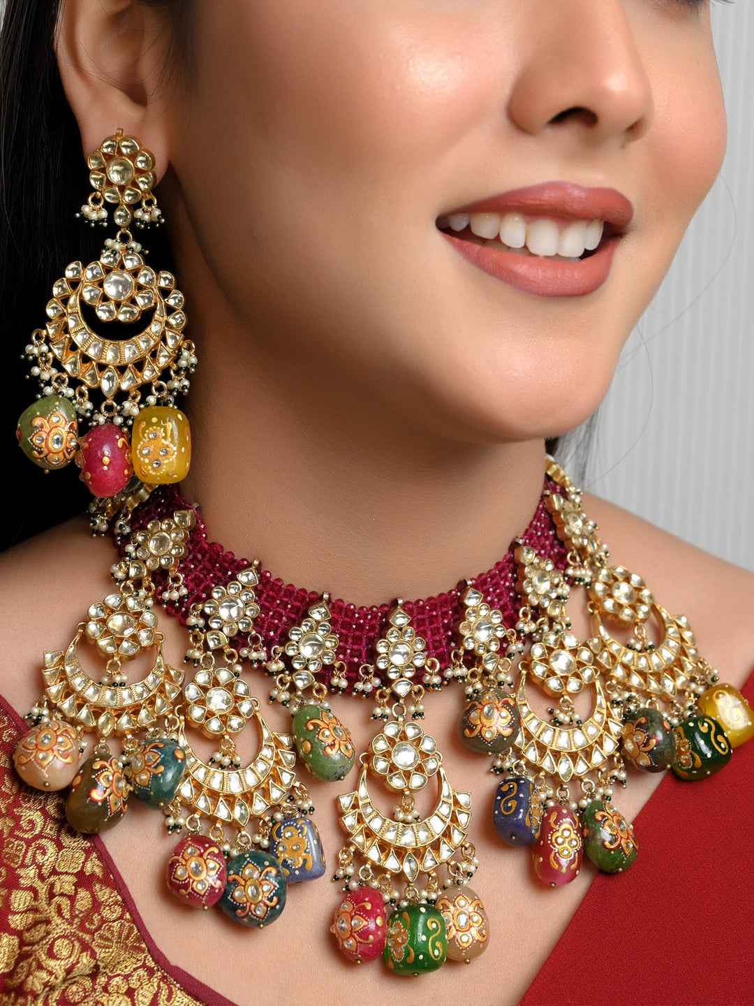 Zohra Chandbali Style Bridal Kundan Choker