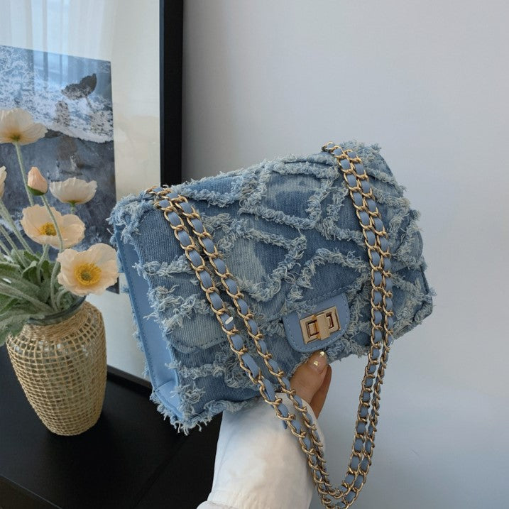 Women's Luxury Vintage Embossed Crossbody Bag – Argyle Quilted Denim Underarm Shoulder Bag for Women | Sophisticated Boho Chic