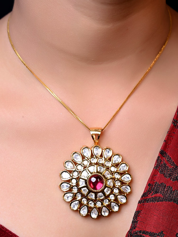 Padma Ruby Kundan Pendant Set