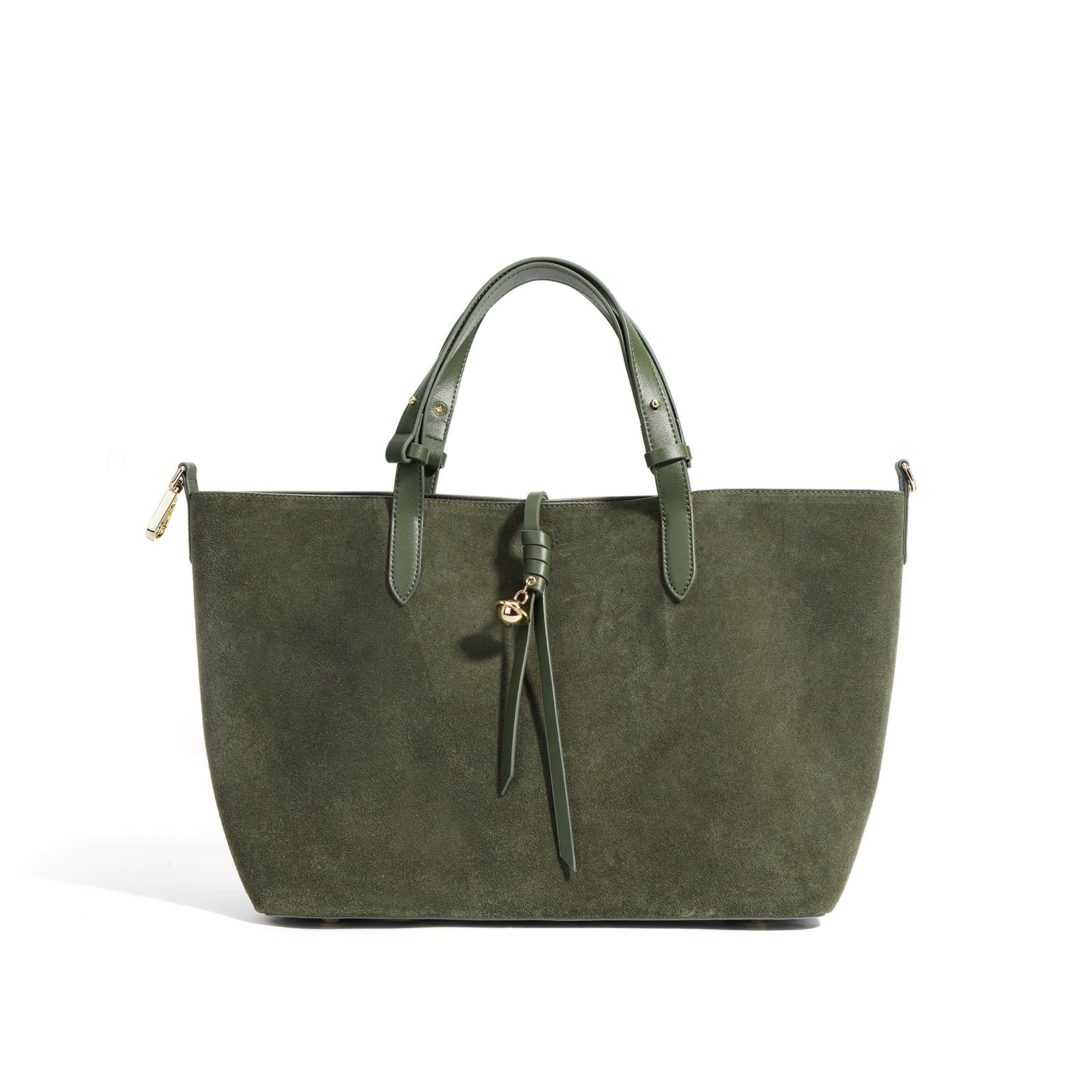 Ounamei Genuine Leather Suede Tote Bucket Bag for Women | Large Capacity Retro Shoulder & Handbag, Elegant Autumn Winter Design