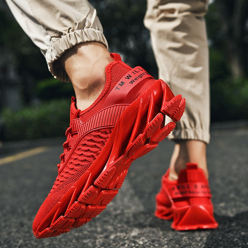 Men's AeroKnit Runner - Extended Fit Breathable Mesh - Platform Sneakers with Blade Sole & Maximum Cushion