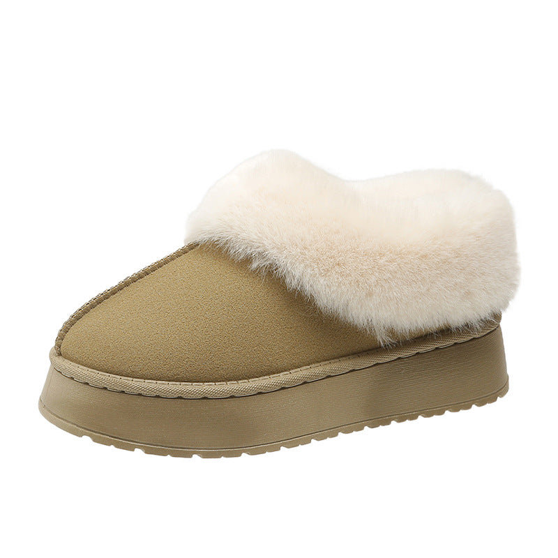 Women's Poppy Cozy Platform Boots - Plush Faux Fur Cuff Slip-On Winter Booties (US 5-10.5)
