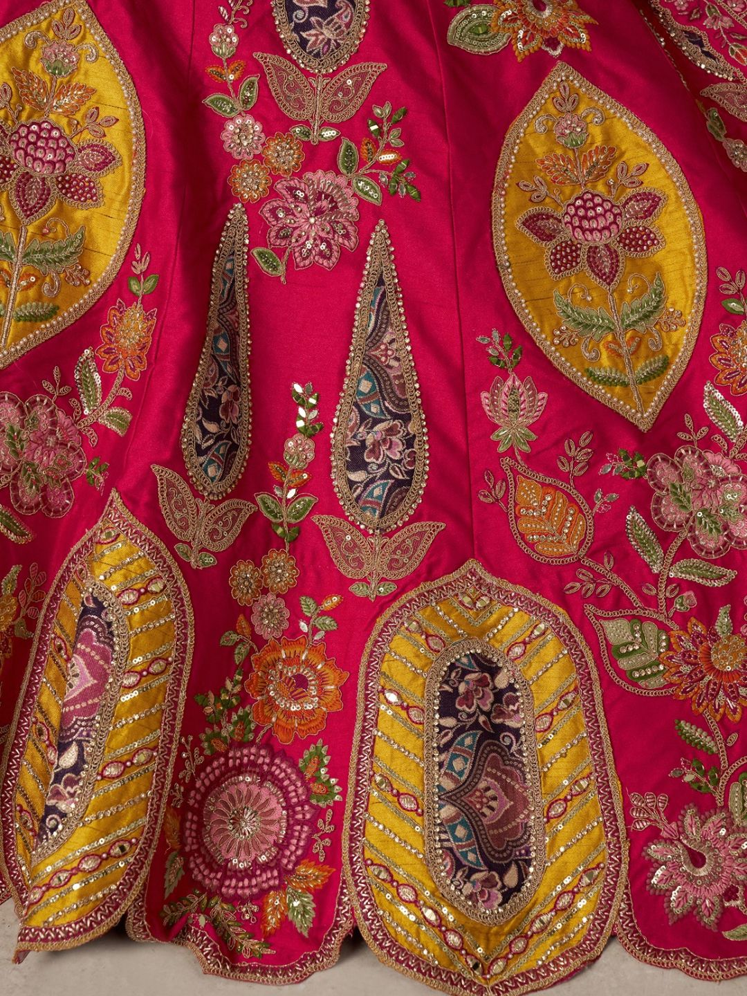 Rani Bridal Lehenga Choli with Intricate Heritage Embroidery