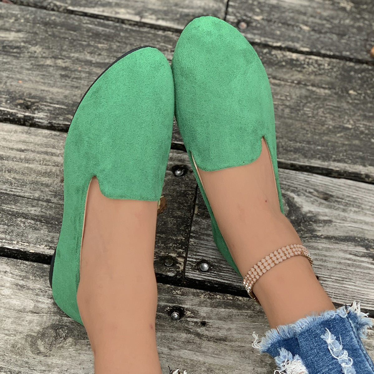 Women's Plus Size Pointed-Toe Slip-On Loafers Casual Flat Comfort Shoes
