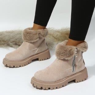Women's Snowdrop Boots - Plush Lined Side Zip Ankle Boots (US 4-10.5)