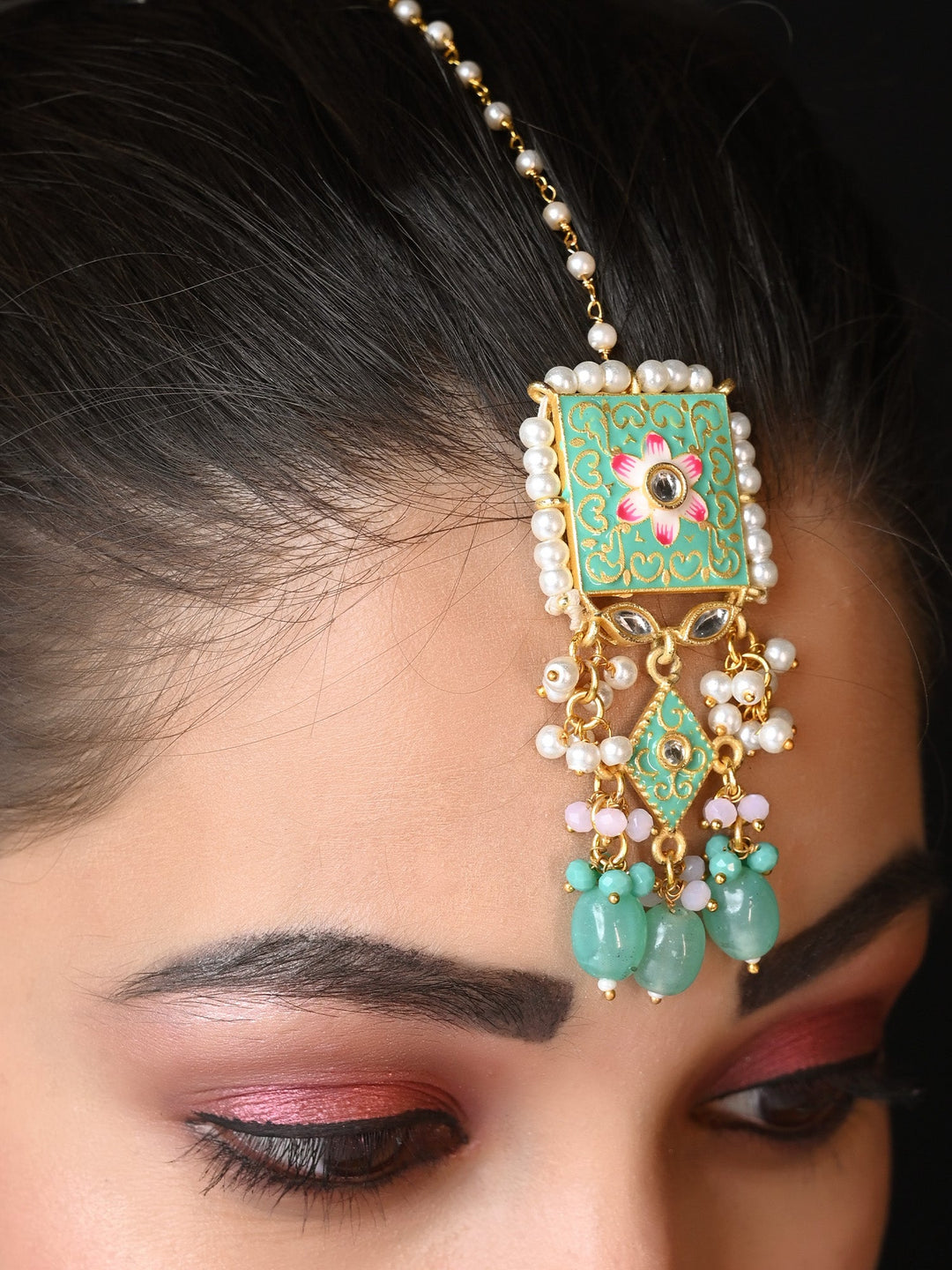 Gabriel Light Green Kundan Choker Set