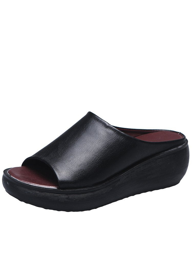 Women's Elowen Peep-Toe Platform Wedge Slide Sandals - Elevated Summer Comfort Slides (US 4-11)