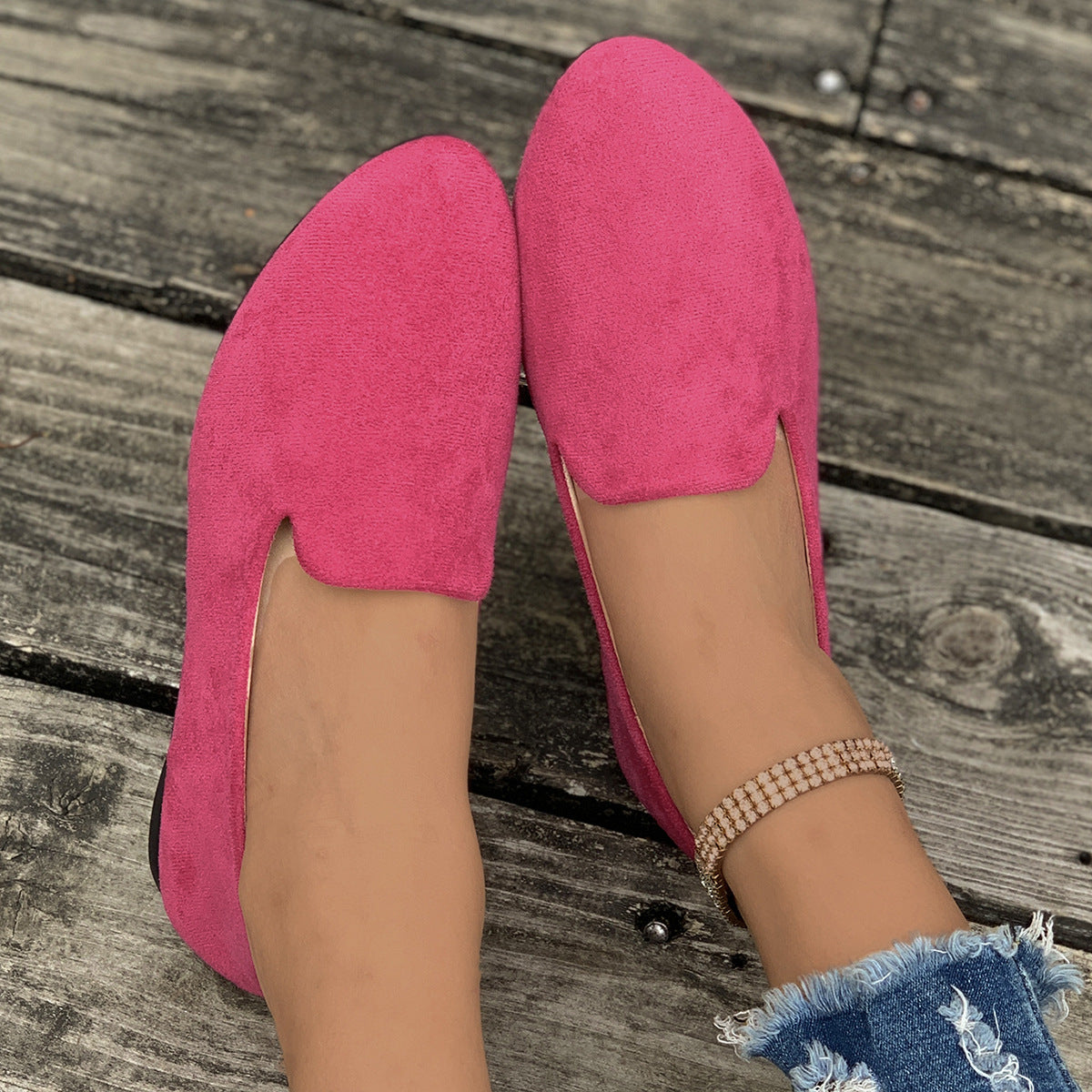Women's Plus Size Pointed-Toe Slip-On Loafers Casual Flat Comfort Shoes