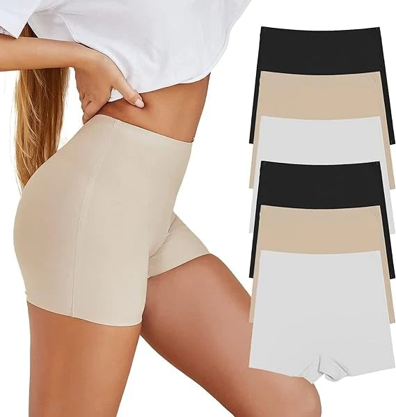 Solid Elastic Seamless Non-Slip Boyshorts Underwear  - By Qivii