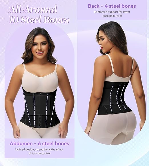 Shapshe® Women's Tummy Control Girdle Waist Trainer Workout Boned Waist Cincher Corset  - By Qivii