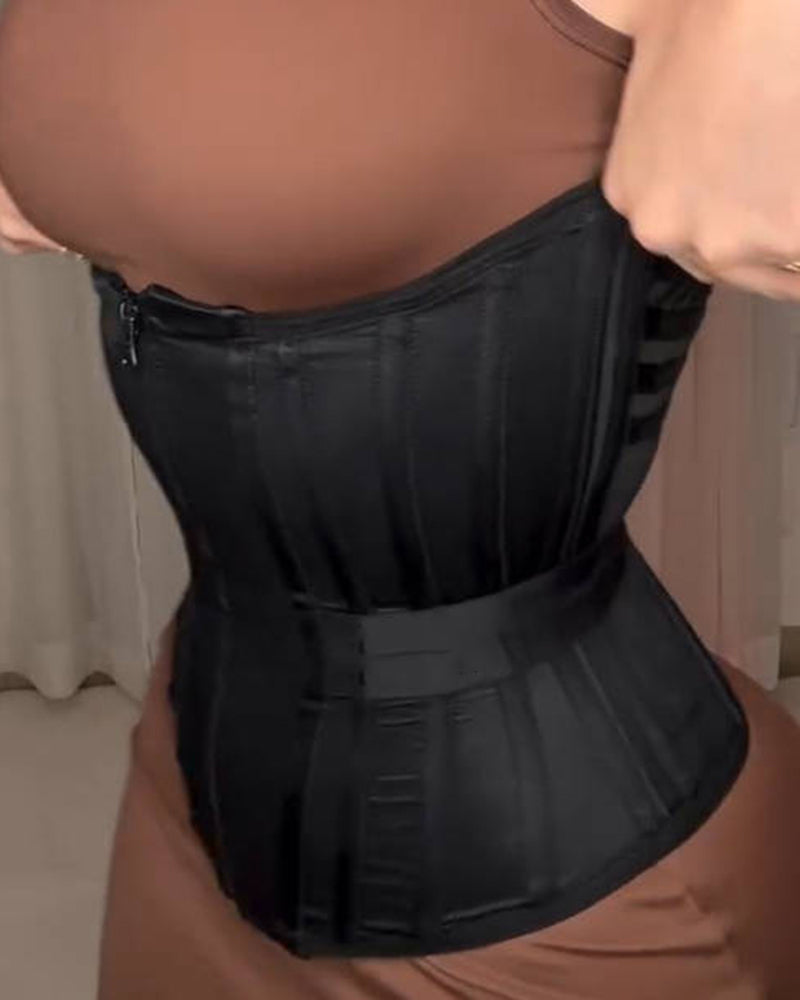 Fajas Colombianas Boned Corset Waist Trainer With Elastic Band  - By Qivii